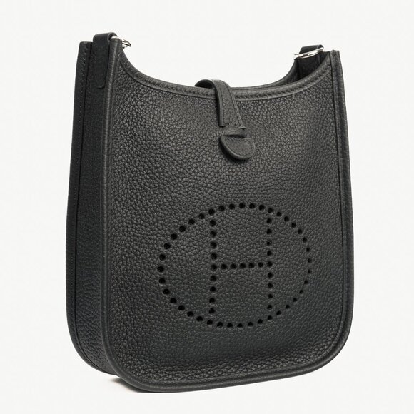 Hermes Evelyne TPM Noir Taurillon Clemence Leather Shoulder Bag - Picture 2 of 15